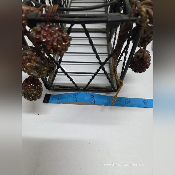 Decorative Metal WINE Basket with Berry Accents - Picture 6 of 6